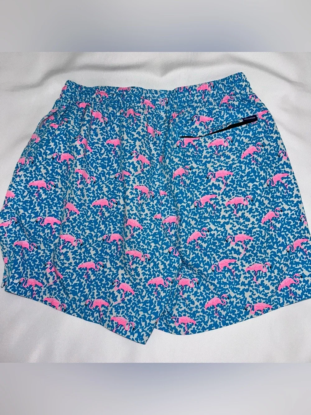 Chubbies boys swim trunks size large Blue Flamingo Print Drawstring Shorts
